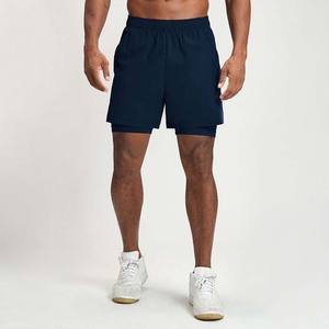 Men's Sports Casual Zipper Pocket Woven Double <b>Layer</b> Running Training Gym Wear Sportswear Quick Dry Men's Shorts - Product Image 2