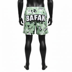 กางเกงว่ายน้ำชาย 140 GSM แห้งเร็ว โพลีเอสเตอร์ไมโครไฟเบอร์ สีเขียวอ่อน ดำ ขาว สกรีนโลโก้ตามสั่ง กางเกงขาสั้นผู้ชาย - Product Image 2