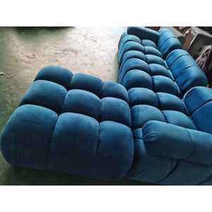 ModernMinimalist sofá de terciopelo de cordero para sala de estar Vintage muebles inspirados en combinaciones de tela Flexible módulos de sofá Perezoso - Product Image 2