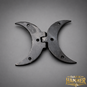 Bisagra de hierro forjada a mano con forma de luna creciente para puertas de madera, herraje decorativo rústico de ferretero - Product Image 1