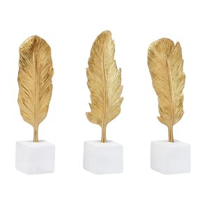 Ensemble minimaliste de 2 figurines en aluminium poli doré, ornement décoratif pour cadeaux, décoration festive, décoration intérieure, décoration de cheminée - Product Image 2