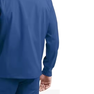 Blouse médicale de qualité supérieure pour homme, infirmier, médecin, en polyester et coton, manches longues, poignets tricotés, fermeture boutonnée sur le devant - Product Image 3