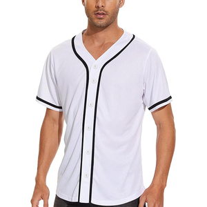 Camiseta de Béisbol Blanca de Manga Corta con Botones al Frente, Unisex, para Adultos, Transpirable, de Poliéster, Color Sólido, para Todas las Temporadas, Corte Regular - Product Image 3