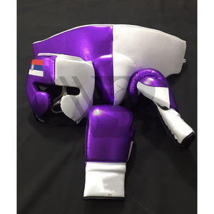 Ensemble d'entraînement en cuir multicolore sur mesure de haute qualité, gants de boxe professionnels pour arts martiaux, doigts entièrement couverts, poignet réglable - Product Image 3