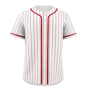 Camiseta de Béisbol Roja Lisa OEM Personalizada con Ribete Negro, Elegante, de Primera Calidad, Deportiva, Transpirable, que Absorbe la Humedad, de Poliéster/Algodón - Product Image 1