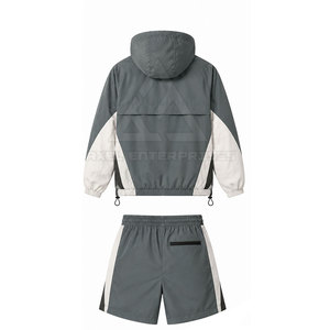 ชุดกีฬาเสื้อแจ็คเก็ตกันลมแบบสั้นพร้อมกางเกงขาสั้นที่เข้าชุดกัน วัสดุแห้งเร็ว ระบายอากาศได้ดี เหมาะสำหรับกิจกรรมกลางแจ้ง - Product Image 3