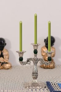 Candelabro decorativo navideño de metal con acabado verde, centro de mesa para el hogar, portavelas a precio de mayoreo - Product Image 6