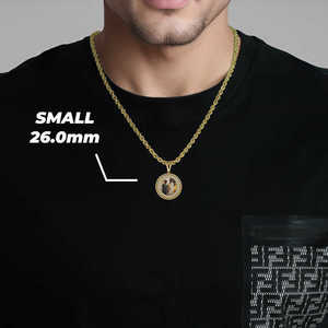 จี้รูปภาพสั่งทำ ชุบทอง ประดับเพชรแท้ ขอบแบบ Cuban Link  พร้อมสลักชื่อ  รับรองโดย GIA สไตล์ฮิปฮอป  จี้สวยงาม - Product Image 3