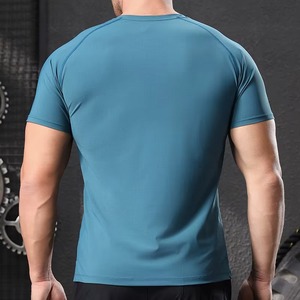 Custom Workout Fitness T Shirt Manufacturer Compression Activewear Cotton Polyester Four Way <b>Stretch</b> Embroidery DTF Printing - Product Image 4