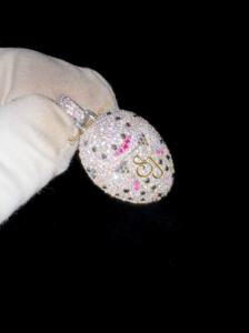 Colgante de máscara de portero de hockey de plata 925 personalizado con diamante de moissanita helado, dijes de collar deportivo, diseño de moda, regalo de joyería fina - Product Image 5