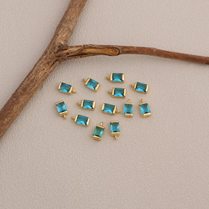 Colgantes de Topacio Azul y Cuarzo Chapados en Oro, Componentes para Fabricación de Joyería de Boutique, Suministro al por Mayor - Product Image 5