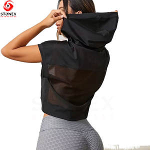 เสื้อฮู้ดครอปผู้หญิงสไตล์ลำลองสำหรับฤดูใบไม้ร่วง ทรงหลวม ระบายอากาศได้ดี เป็นมิตรกับสิ่งแวดล้อม แห้งเร็ว คุณภาพสูง สามารถปรับแต่งสีและดีไซน์ได้ - Product Image 3