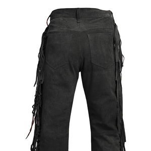 Latest Simple Design OEM Service <b>Men's</b> Pants Comfortable And Premium Quality Low Price Washed Fringe Suede <b>Leather</b> Wear - Product Image 5