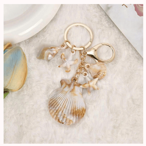 Natural Seashell <b>Keychain</b> Summer Coastal Fashion Ornament Handmade Beach Bag Charm Gift from Vietnam - Product Image 6