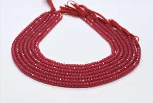 AAA Pink <b>Ruby</b> Faceted Rondelle Beads 4.5-5 MM <b>Ruby</b> Corundum Faceted Rondelle Beads 12.5 Inch Pink <b>Ruby</b> Corundum Gemstone Beads - Product Image 6