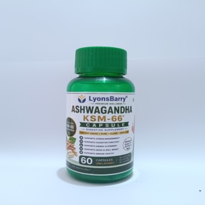 Cápsulas de Suplemento Herbal Ashwagandha KSM-66 LyonsBarry - Product Image 1