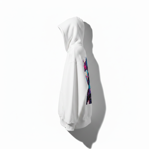 Sweat-shirt à capuche surdimensionné pour homme, 100% coton blanc, imprimé personnalisé sur le dos, style vintage de luxe, avec poche, vente en gros - Product Image 4