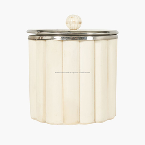 Cubo de hielo de lujo con incrustaciones de hueso hecho a mano y tapa, de acero inoxidable ecológico para fiestas y el hogar, de The Fashion Craft - Product Image 3