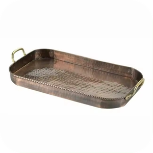 Bandeja de metal vintage para restaurante, plato de carne estilo Western, bandeja de exhibición de metal especial para Ramadán, bandejas decorativas de metal para alimentos y frutas - Product Image 4