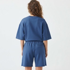 Oversized T-Shirt Shorts Two-Piece <b>Set</b> Stylish Plus Size Summer Casual Comfortable Breathable Cotton <b>Women's</b> <b>Twin</b> <b>Set</b> Custom OEM - Product Image 5