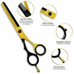Ciseaux de coiffure professionnels Morje Surgical MS-TS-0002, lame affûtée en acier inoxydable, pour droitiers, taille moyenne, en acier inoxydable - Product Image 2