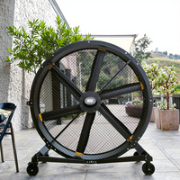 Ventilateur industriel mural extérieur à 6 pales, moteur silencieux, 220V, grande vitesse, pales de 14 pieds de diamètre, pales en alliage d'aluminium
