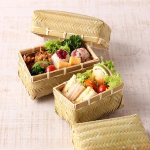 Boîtes de rangement tissées de grande qualité, boîte à bento en bambou durable, boîte à lunch naturelle pour enfants - Product Image 3