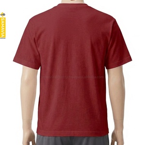 เสื้อยืดคอกลมแขนสั้นสีแดงล้วนสำหรับผู้ชาย SAMAVIA ผ้าเจอร์ซีย์คอตตอน 100% ทรงปกติ สไตล์ลำลอง จากผู้ผลิต - Product Image 2