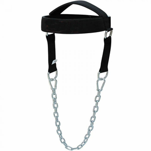 High Quality Neck Harness for Weight Lifting Neck <b>Training</b> <b>Head</b> Harness Muscle Builder With Adjustable Long Steel Chain & Strap - Product Image 1