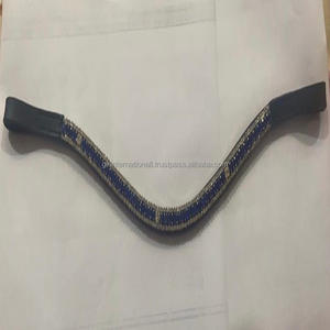 Qualité supérieure-3 rangées-bande de sourcil Bling-bande de sourcil de cheval en forme de U-cristaux argentés et bleus-bande de sourcil mega bling personnalisée - Product Image 4