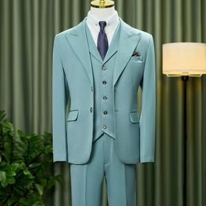 Trajes de Hombre en Tono Pastel, Trajes Casuales de Corte Slim para Negocios, Chaqueta de Traje para Hombres para Reuniones y Bodas - Product Image 1