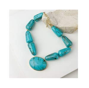 Collar de Resina con Hojas de Oro de Lujo, Colgante Hecho a Mano por Diseñador, Cuentas con Forma de Paz, APEX ALIGN, Accesorios de Moda para Mujer, Regalo - Product Image 1