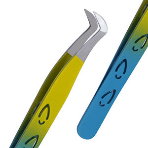 Pince à épiler professionnelle Stahlmann Pro avec logo personnalisé, en acier inoxydable, lisse et dentelée, fine, durable, prise en main parfaite, modèle 115 mm - Product Image 2