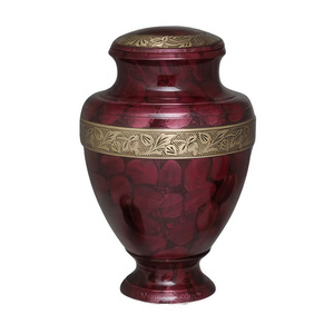 Urne funéraire de luxe en laiton gravée à la main, style américain, pour cendres d'adultes, pour usage funéraire - Product Image 4