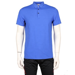 Polo à manches courtes bleu pour homme, coupe classique, couleur unie, tissu Oxford décontracté, col tissé - Product Image 4