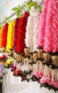 Guirnalda de Flores Artificiales de Jazmín y Loto, Hecha a Mano con Plástico, para Colgar en la Puerta Principal del Hogar, Decoración para Oficina, Bodas, Inauguraciones - Product Image 2