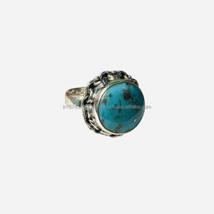 Handmade 925 Sterling Silver <b>Statement</b> <b>Ring</b> Natural Turquoise Gemstone Classic Style Wedding Party Gift for Women Valentine's - Product Image 2