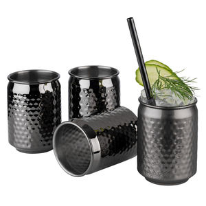 Ensemble de tasses à boire en acier inoxydable martelé, gobelets métalliques réutilisables, verres à eau, verres à cocktail, verres à jus, articles de cuisine et de bar - Product Image 1