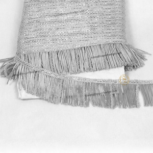 Frange et pompons en fil doré OEM, garnitures en viscose et soie, franges personnalisées, garnitures en dentelle à franges dorées, fourniture de franges pour uniformes - Product Image 4