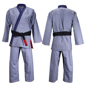 Kimono BJJ unisexe adulte en coton gris, tenue d'arts martiaux durable, coupe classique, vêtements d'entraînement - Product Image 1