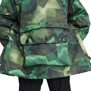 Customized Label Print Fashion Windbreaker Zipper <b>Padded</b> Warm Winter Men's Oversized <b>Hip</b> Hop Camouflage Jacket - Product Image 5