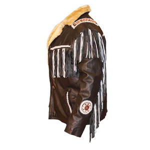 Factory Directly Provide Plus Size XL Men's Sheep Skin Suede <b>Leather</b> <b>Jacket</b> Breathable Eco-Friendly <b>Winter</b> Zipper Closure Tassel - Product Image 2