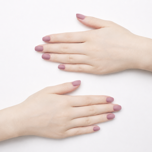 Long Middle Circle Smoky Mauve Japanese Soft Girl Amethyst Aura Acrílico Diseño de dedo prediseñado - Product Image 4