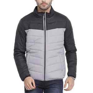 Chaqueta acolchada impermeable unisex verde de primera calidad con cuello unisex, cierre de cremallera, poliéster, informal, corta, para invierno - Product Image 4