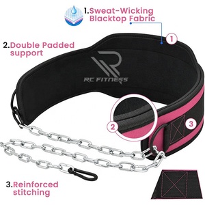 Cinturón de levantamiento de pesas rosa de ABS y EVA ajustable para mujer, con cadena de acero inoxidable y goma, para gimnasio y fitness - Product Image 3