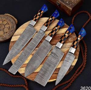 ชุดมีดเชฟเหล็กดามัสกัส 5 ชิ้น คุณภาพสูงจาก Steel Craft International ด้ามจับแบบกำหนดเอง ขอบหยัก ใช้ได้ทั้งมือซ้ายและขวา - Product Image 2