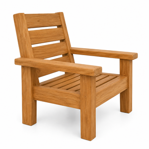 Fauteuil de jardin moderne en teck massif, imperméable, écologique et confortable pour terrasse, hôtel, école, parc, usage intensif - Product Image 1
