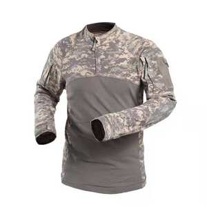 Nadelfestes Outdoor-Tarnhemd aus gewebtem Polyester, Unisex, langärmlig, taktisches Froschhemd, OEM-Service - Product Image 5