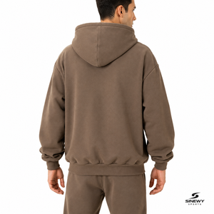 Sweat-shirt à capuche pour homme SINEWY SPORTS, polyester/coton, molleton, coupe classique, couleur unie, décontracté, vêtements d'automne, respirant - Product Image 6