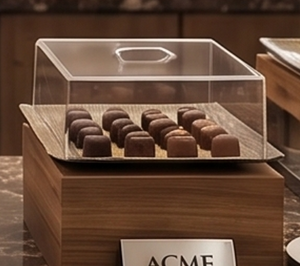 Finest Quality Wooden Serving Tray With Acrylic Cover Elegant Design For Restaurant Use Wedding Events Restaurants - Product Image 1